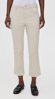 AMO Easy Trouser Relaxed Crop Straight Trousers In Pumice Cream Gray Sz 24